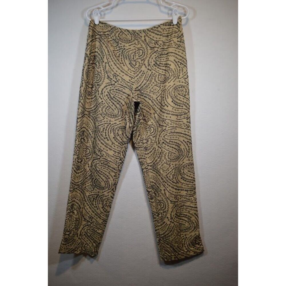 Talbots Pants Women's Embroidery Pants Size‎ 8 Cropped Tan Linen Blend